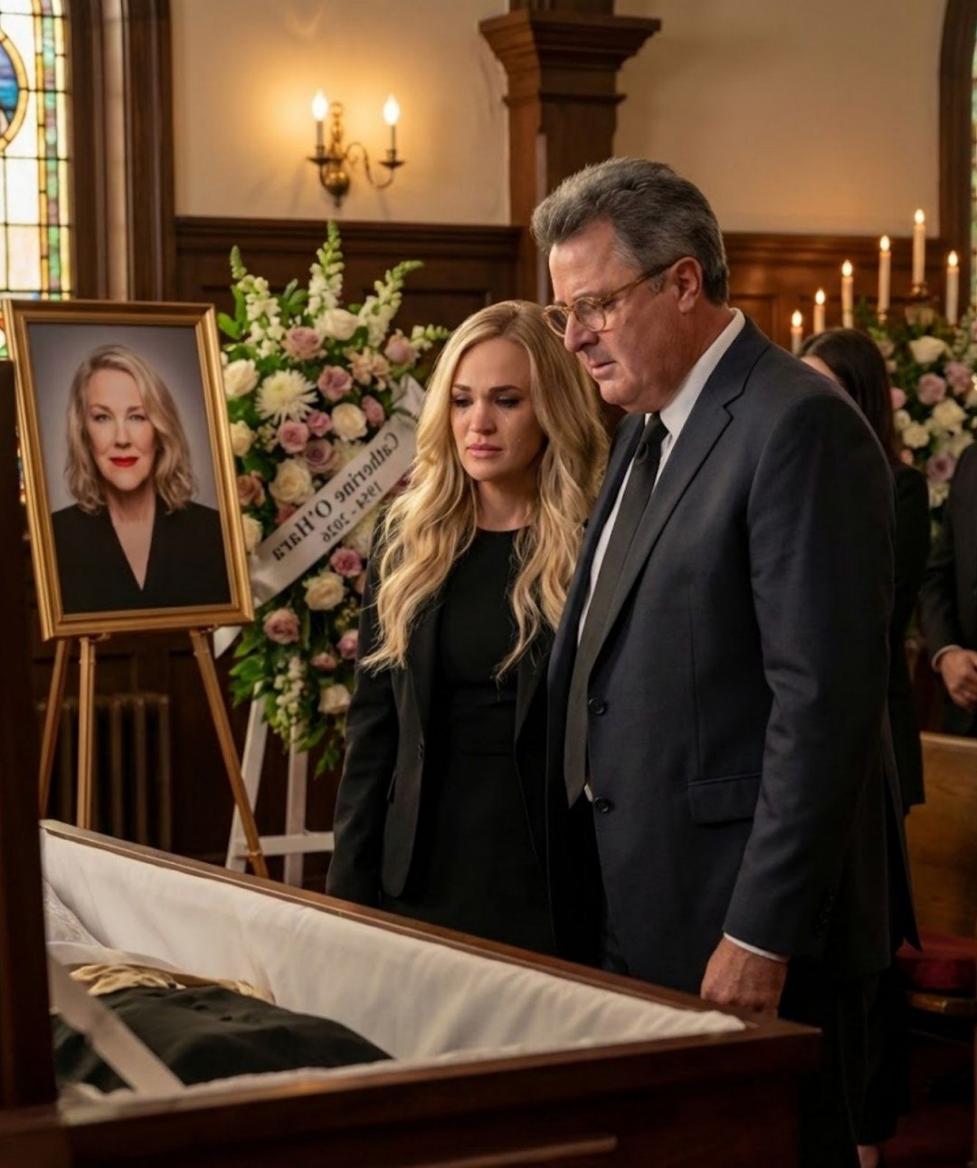 AN UNEXPECTED FAREWELL: Vince Gill and Carrie Underwood’s Silent Tribute Leaves Chapel in Tears After Catherine O’Hara’s Passing