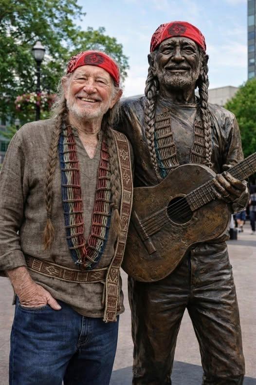 Willie Nelson Honored With Rare Full-Body Statue on Hollywood Walk of Fame