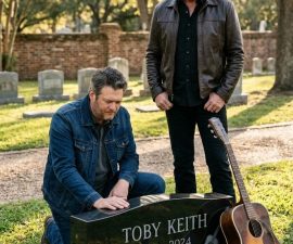 “HE TAUGHT US HOW TO BE LOUD… AND HOW TO MEAN IT.” — BLAKE SHELTON QUIETLY BROKE DOWN AT TOBY KEITH'S MEMORIAL