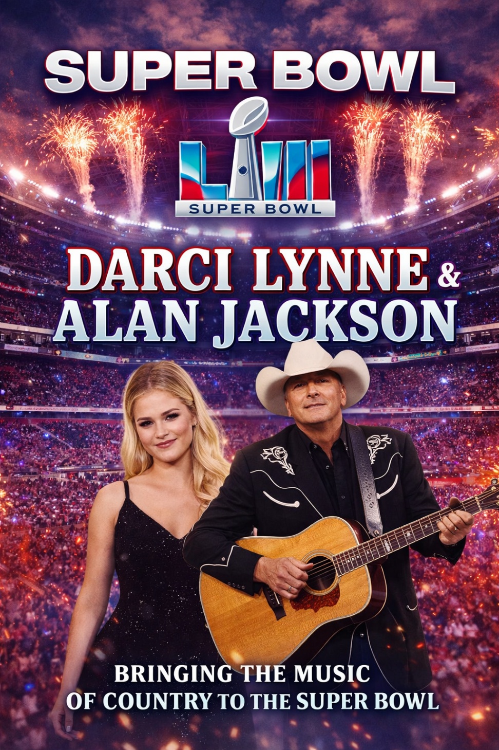 DARCI LYNNE & ALAN JACKSON BRING THE MAJESTY OF COUNTRY MUSIC TO THE SUPER BOWL
