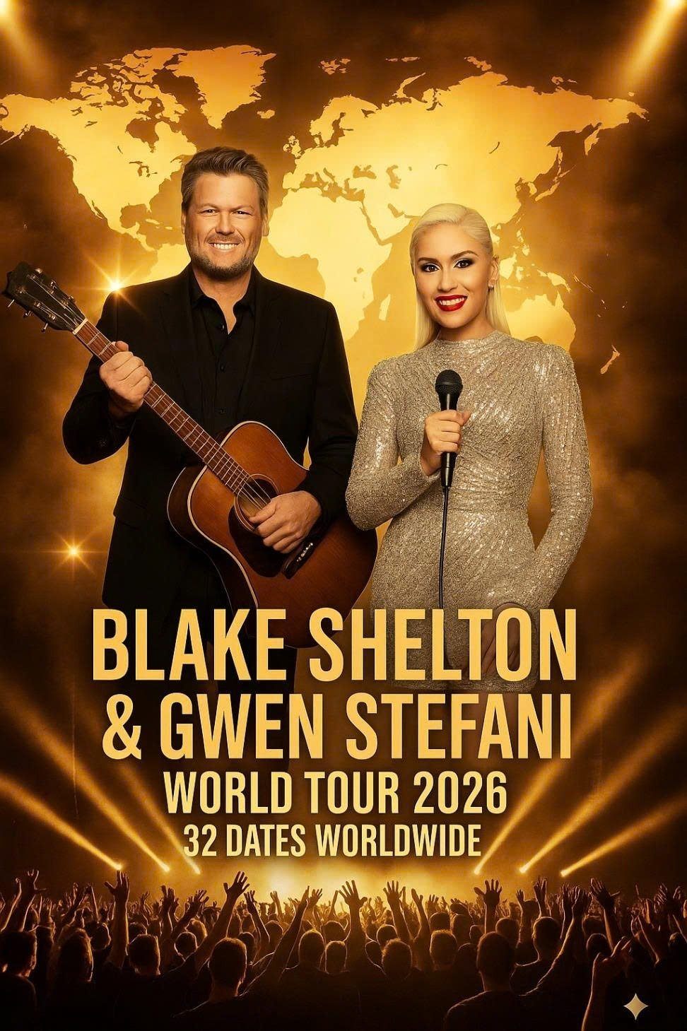 🚨BREAKING TOUR ALERT: Blake Shelton & Gwen Stefani Announce “UNITED IN MUSIC WORLD TOUR 2026”