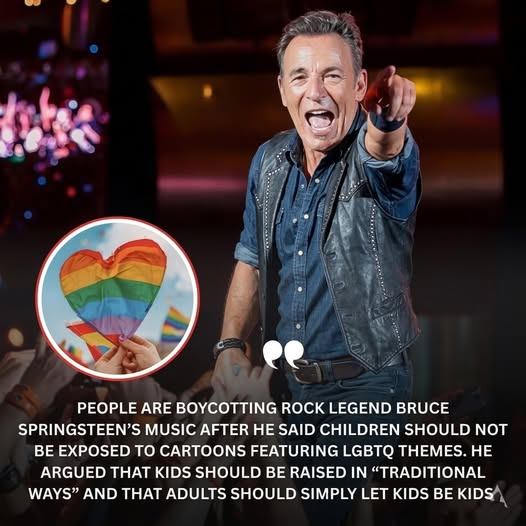 🔥 Debate Erupts Online: Bruce Springsteen Faces Boycott Calls After Controversial Comment About Children’s Cartoons
