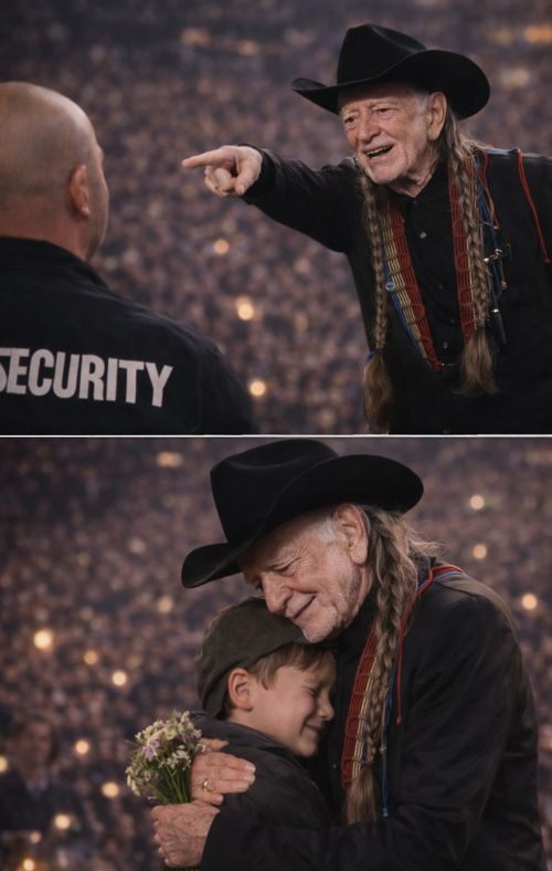 🌻 Willie Nelson Stopped the Music — And a Little Boy’s Simple Gift Turned a Concert Into an Unforgettable Moment