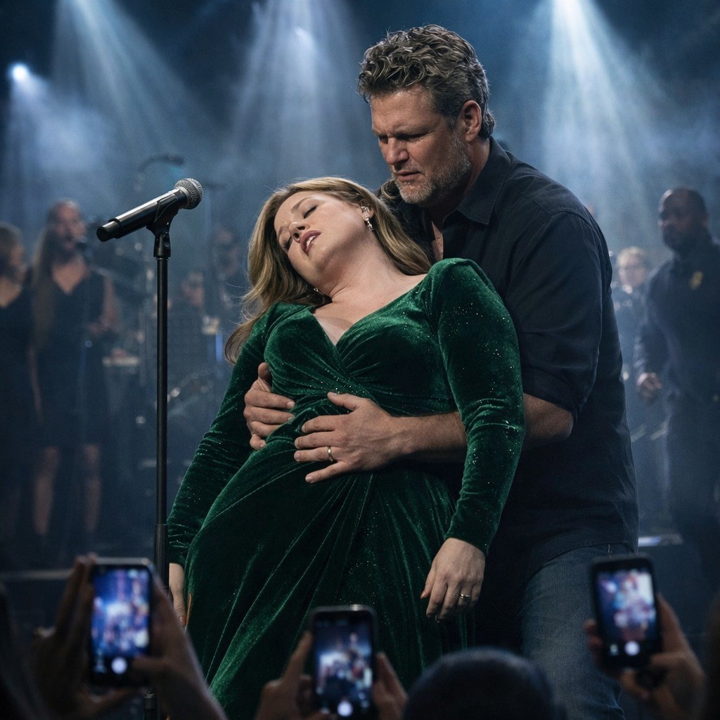 Panic on Stage: Blake Shelton Rushed to Help Kelly Clarkson During Frightening On-Stage Health Scare