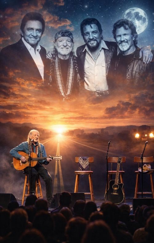 🎸 Three Empty Chairs — The Night Willie Nelson Sang for the Spirits of the Highwaymen