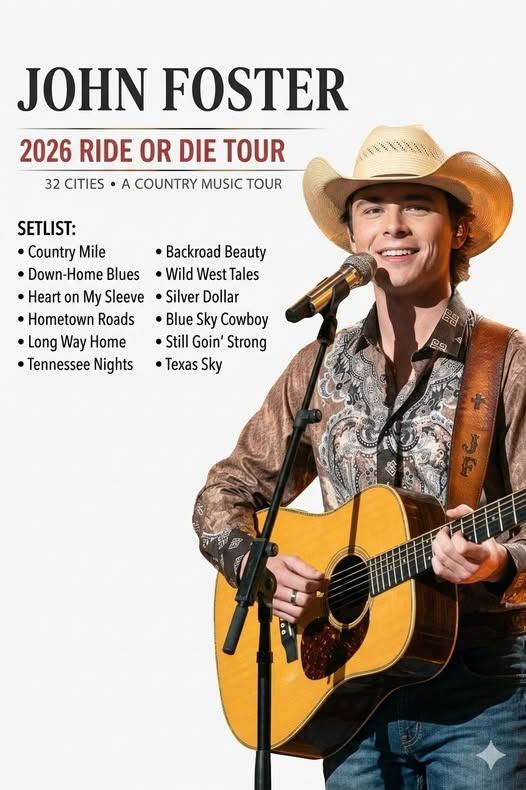 🎸 John Foster Announces 2026 World Tour — A Global Journey for One of Country Music’s Fastest-Rising Voices