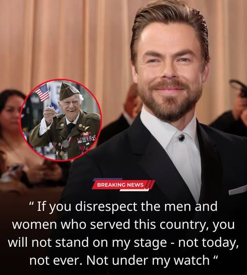 “I DON’T CARE WHO YOU ARE” — Derek Hough Reportedly Halts Nashville Show After Alleged Disrespect Toward Veterans