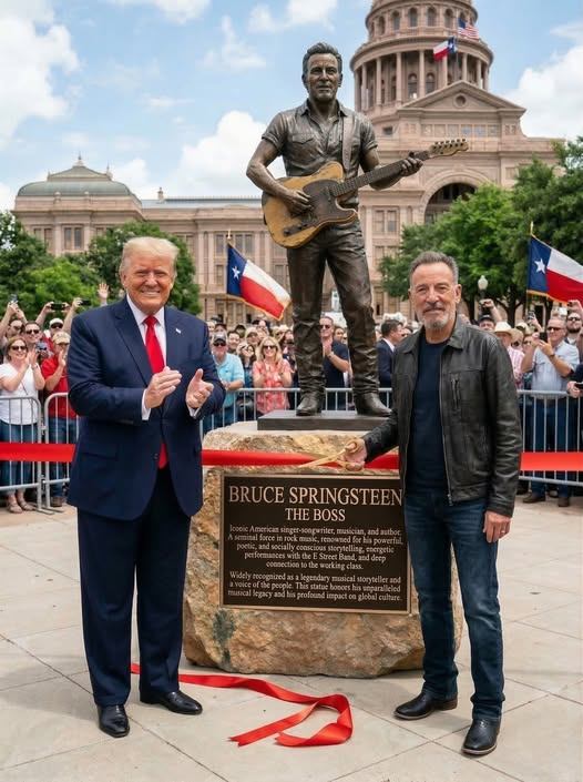 🔥 “The Boss” Immortalized: Bruce Springsteen Honored with 9-Foot Statue in His New Jersey Hometown