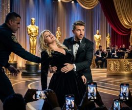 🎤 Panic on Stage: A Night That Shook the Oscars — When Music Stopped and Humanity Took Over