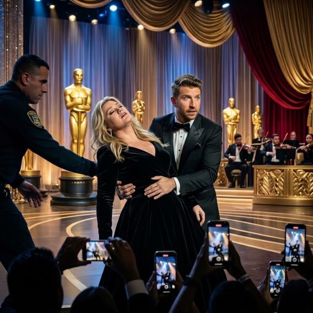 🎤 Panic on Stage: A Night That Shook the Oscars — When Music Stopped and Humanity Took Over