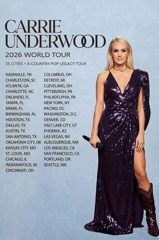 BREAKING: Carrie Underwood Announces 2026 World Tour — A Powerful Global Comeback Fans Have Been Waiting For