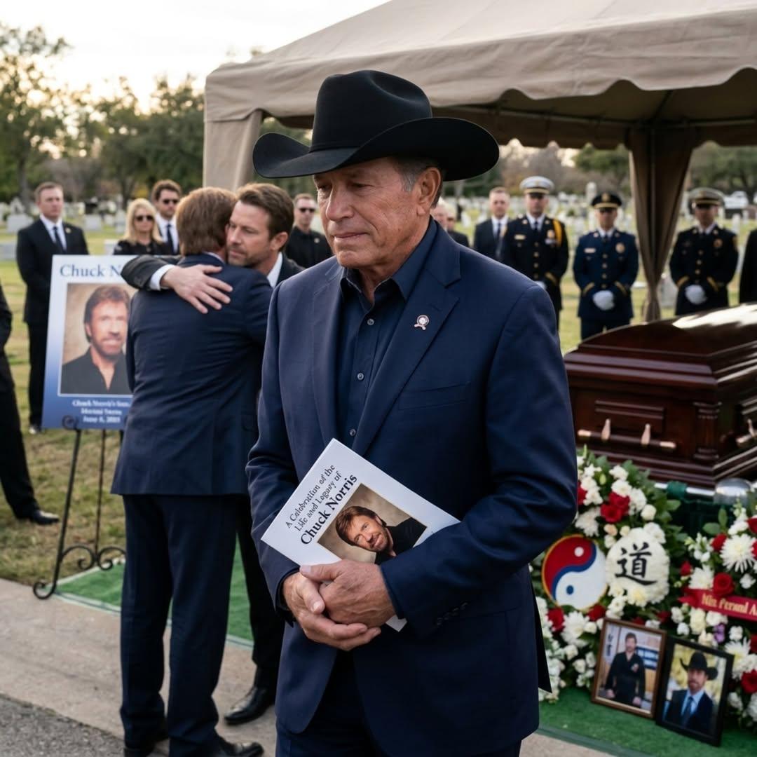 ❤️ THE LEGEND LIVES ON — George Strait Joins Mourners at Memorial for Chuck Norris