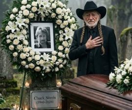 “A Nation in Tears: Willie Nelson’s Quiet Presence at Chuck Norris’ Memorial Becomes the Most Powerful Goodbye No One Expected”