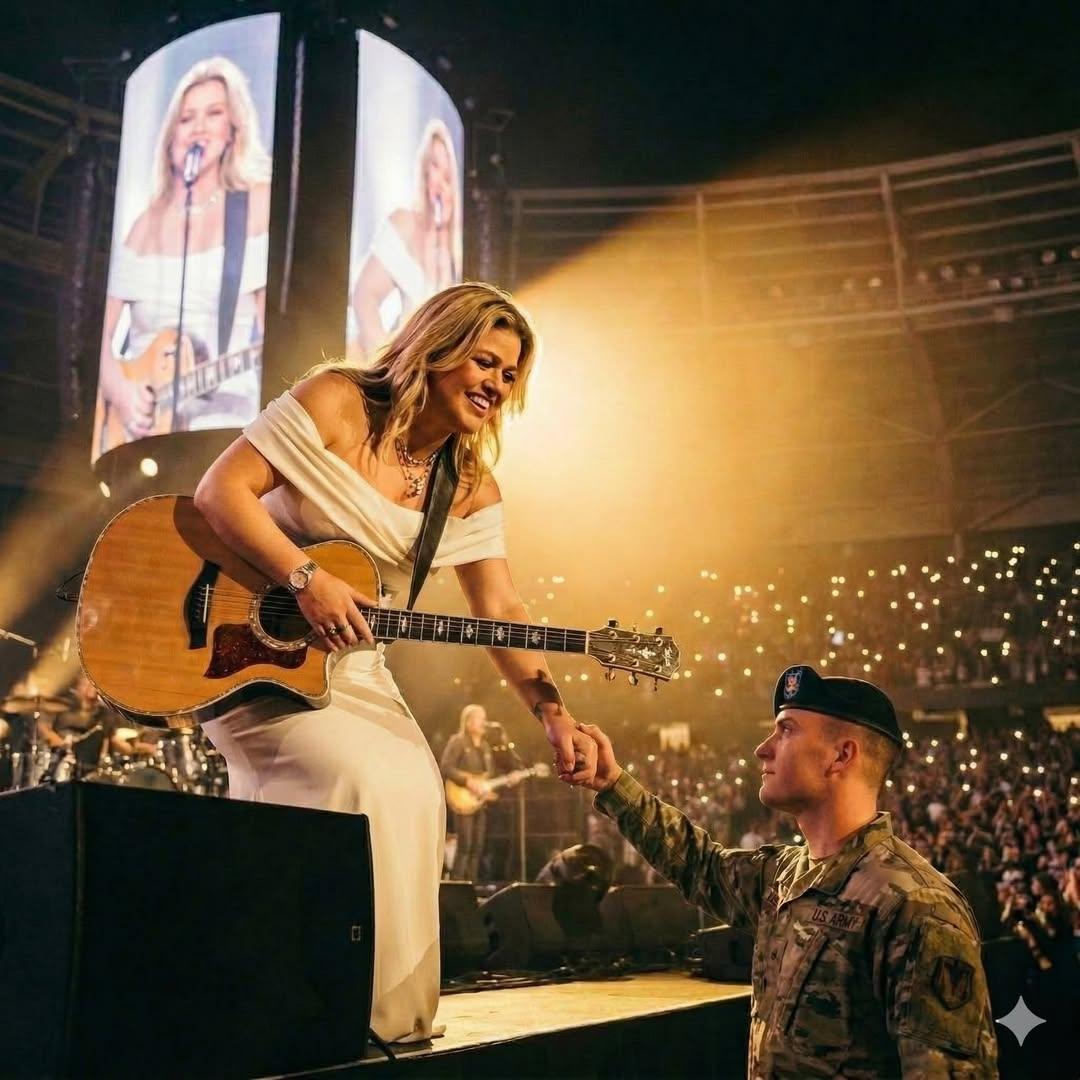 A Young Soldier Raised His Hand in Salute — And Kelly Clarkson Changed the Night Forever