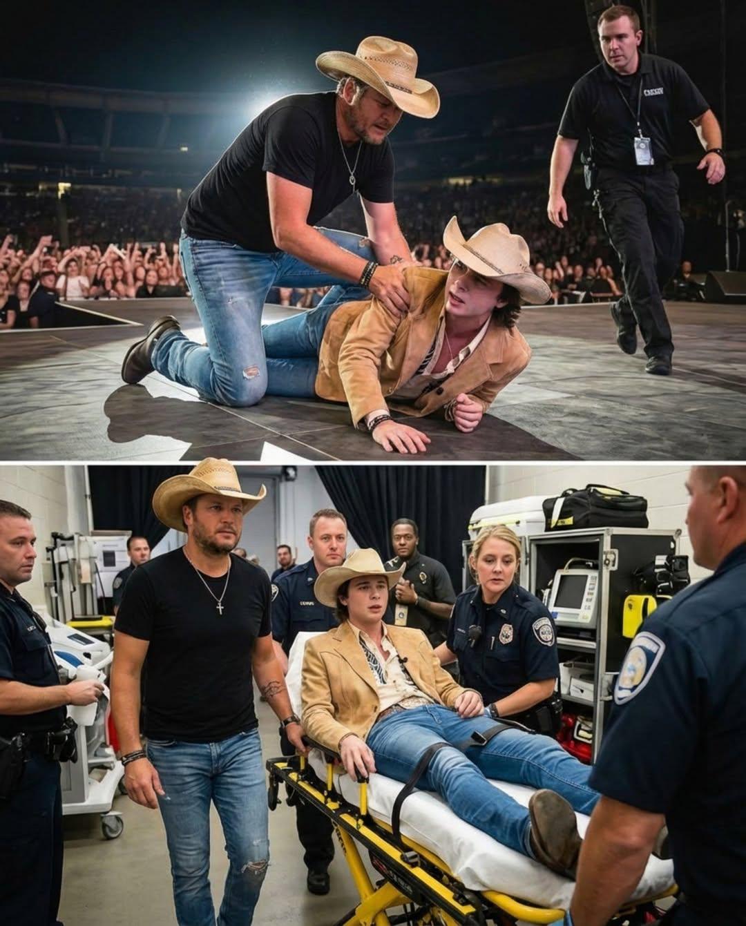 URGENT UPDATE: Panic Sweeps Nashville Arena as Rising Star John Foster Collapses — Blake Shelton Breaks Silence with Emotional Message