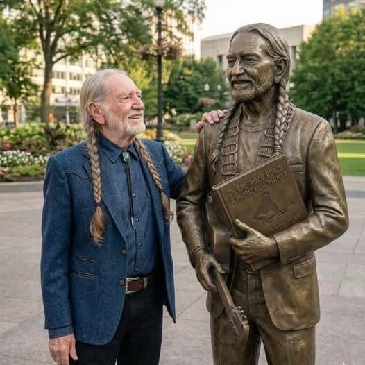 “A Legend Cast in Bronze — Willie Nelson Honored on Hollywood Boulevard with a Tribute Unlike Any Other”