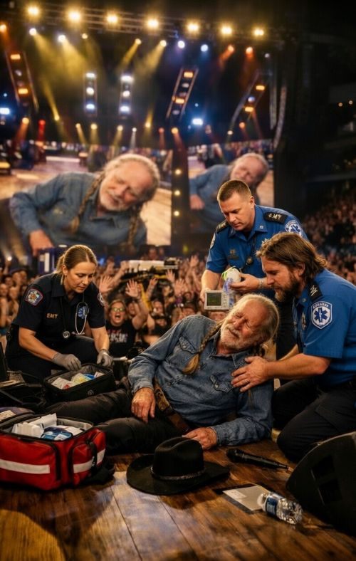 It started like any other night in Texas. Warm air drifting through the crowd. Guitars tuning in familiar tones. A stage glowing softly under lights that have seen decades of stories unfold. And at the center of it all, Willie Nelson. A man whose voice has carried generations. Through heartbreak. Through hope. Through the quiet spaces in between. There is something about a Willie Nelson concert that feels different. It’s not just music. It’s memory. It’s a shared understanding that what you’re hearing is more than sound—it’s time itself, still moving, still singing. That night felt no different. Until it did. Because sometimes, in the middle of something familiar, something shifts. Not loudly. Not dramatically. But in a way that everyone feels at once. A hesitation. A pause. A moment where the rhythm doesn’t quite land the way it always has. And suddenly, the room changes. The music softens. The band looks up. The crowd leans forward. Not because they were told to. But because something inside the moment tells them to pay attention. Because when someone like Willie Nelson pauses, it means something. He has outlived eras. Outlasted expectations. Moved through decades with a presence that feels almost constant. So when that presence wavers—even slightly—it is felt immediately. Not as panic. Not at first. But as awareness. The kind that spreads quietly through thousands of people at once. The kind that doesn’t need words. Because everyone understands. This is not just another performance. This is a man who has given everything. And is still giving. At 92, every note carries history. Every line carries memory. Every moment carries weight. And that is what makes even the smallest pause feel significant. Because it reminds everyone watching of something they already know, but don’t always say. Time moves. Even for legends. Especially for legends. In moments like that, the crowd doesn’t react the way it does during a normal show. There is no cheering. No shouting. Just stillness. A shared silence that feels almost sacred. Because people are not just watching anymore. They are feeling. They are recognizing what is in front of them. Not just a performer. But a life. A lifetime of songs, of stories, of miles traveled and moments lived. And suddenly, the performance becomes something else. Not entertainment. But presence. The band adjusts instinctively, as musicians do. They follow the moment rather than force it. They create space, allowing whatever is happening to breathe. And in that space, something powerful happens. The audience shifts. From listeners. To witnesses. Not of something dramatic. But of something real. Because what makes Willie Nelson so enduring is not perfection. It is authenticity. He has never been about flawless delivery. He has always been about truth. And truth doesn’t rush. It doesn’t hide. It doesn’t pretend. It simply exists. Even when it’s quiet. Even when it falters. Especially then. For those in the crowd, that realization lands deeply. Because this is not just a concert. It is a moment in time that cannot be repeated. A reminder that what they are seeing will not last forever. And that is what makes it matter. Some people close their eyes. Others hold onto the moment. Not out of fear. But out of understanding. Understanding that this is what it means to witness something meaningful. Something that has lasted. Something that still exists. Right here. Right now. There is no script for moments like this. No choreography. No planned pause. Just life unfolding in real time. And that is what makes it unforgettable. Eventually, the music finds its way forward again. Not rushed. Not forced. But gently. As if guided by something deeper than rhythm. And when Willie continues, the sound is different. Not weaker. Not stronger. But fuller. Because now, every note carries the weight of what just happened. Every word feels more intentional. More present. More real. And the crowd responds in a way that cannot be taught. Not with volume. But with respect. With attention. With a kind of listening that goes beyond hearing. Because they understand. This is not just music. This is legacy. And legacy is not loud. It is steady. It is human. It is fragile in ways we don’t always acknowledge. But it is also powerful in ways that last far beyond any single moment. That is why stories like this resonate. Not because something dramatic happened. But because something true was felt. The idea that even the strongest voices can pause. That even the most enduring figures are still human. And that what they leave behind is not just what they did. But what they gave. Willie Nelson has given a lifetime of music. A lifetime of honesty. A lifetime of presence. And moments like this remind people of that. They remind people why he matters. Why he has always mattered. And why he always will. Because in the end, it is not about how loudly someone sings. It is about what remains when the song quiets. And for Willie Nelson, what remains is something that cannot fade. Not with time. Not with silence. Not even with the passing of years. Because some voices don’t just exist in sound. They exist in memory. In feeling. In the spaces between notes. And when those voices pause, even for a moment— The world doesn’t just listen. It holds its breath. And remembers why it ever listened at all.