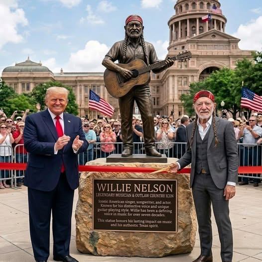 THE ICON OF COUNTRY NOW STANDS IN BRONZE: Willie Nelson Honored With Towering Statue as Texas Pays Tribute to Its Most Enduring Legend