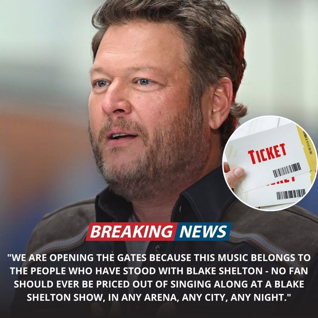 GREAT NEWS: Blake Shelton Announces $5 Ticket Day, Bringing Live Country Music Back to the People