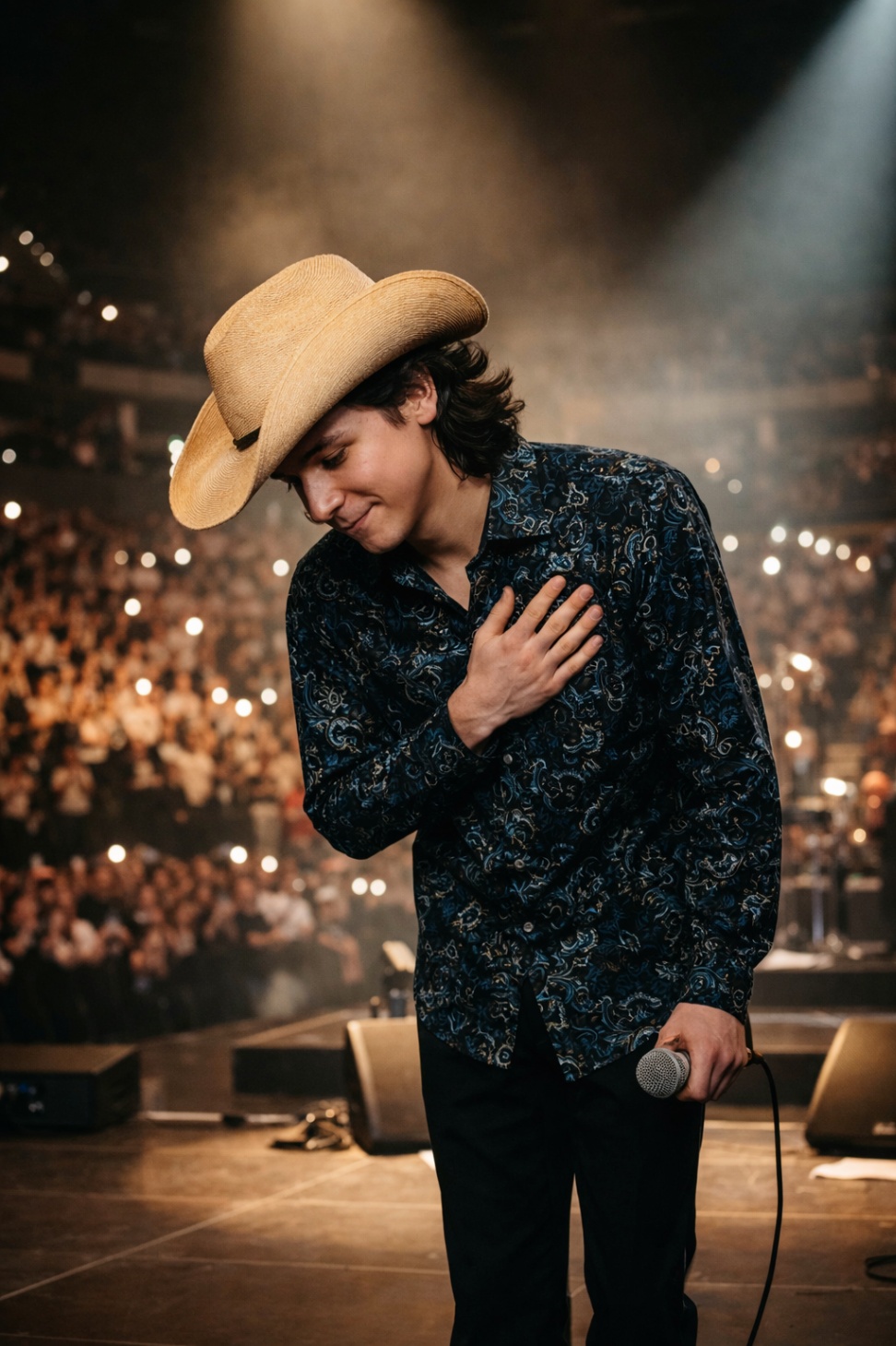 HE COULDN’T FINISH HIS BALLAD — SO 70,000 VOICES DID IT FOR HIM