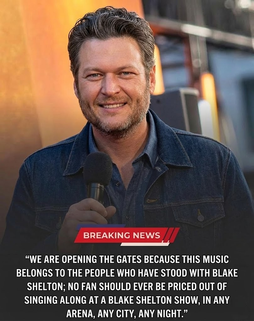 GREAT NEWS: Blake Shelton Announces $5 Ticket Day — Bringing Live Country Music Back to the People