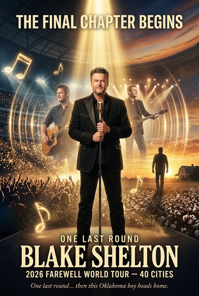 FINAL CHAPTER BEGINS: Blake Shelton Announces His 2026 Farewell Tour Across 40 Cities — A Historic Goodbye Unlike Any Other