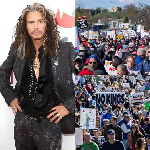 🚨 CONTROVERSY ERUPTS: Steven Tyler Declines “No Kings” Symbol — “Music Should Not Be Political” Sparks Heated Debate