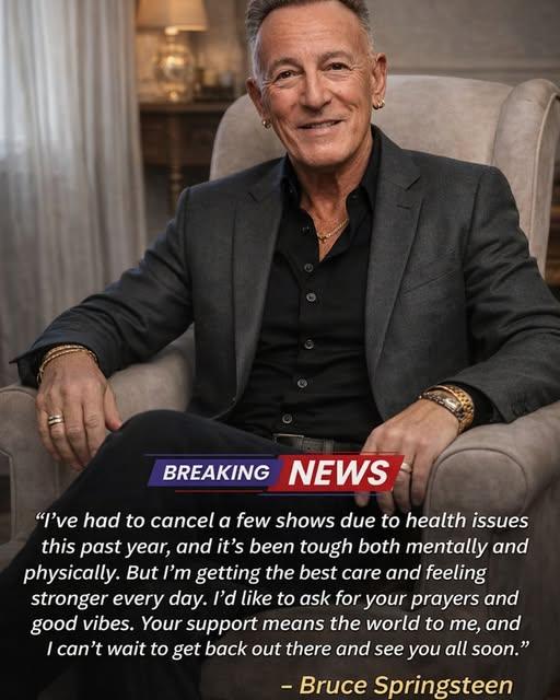 🌟 “A MESSAGE OF LIGHT”: Bruce Springsteen SHARES HOPEFUL UPDATE AFTER HEALTH SETBACK — A JOURNEY OF HEALING, MUSIC, AND RESILIENCE