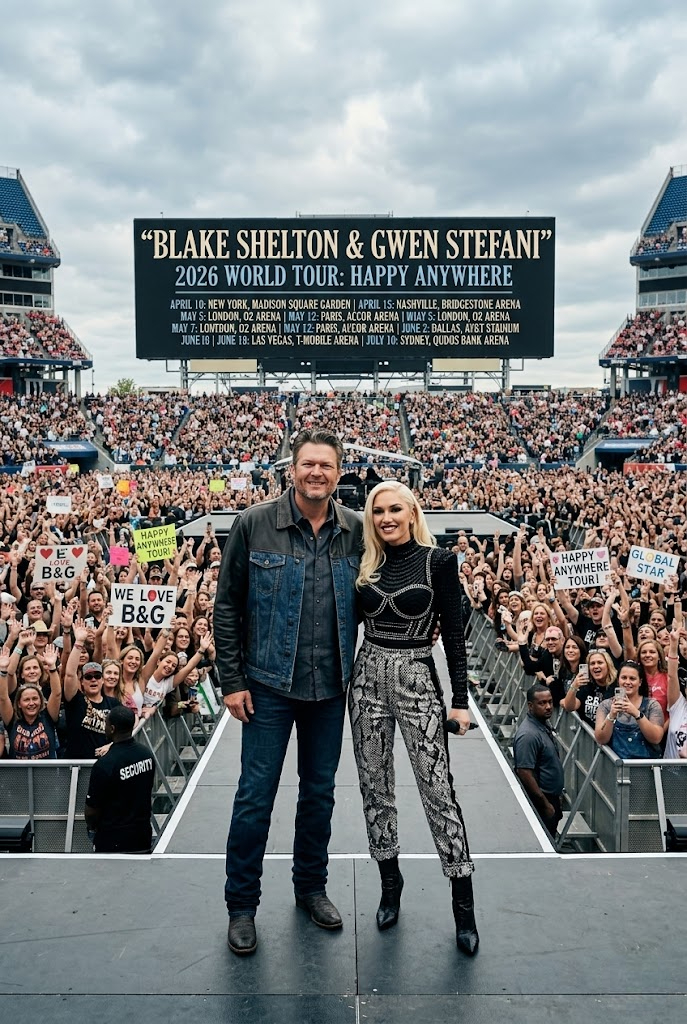 Official Announcement: Blake Shelton and Gwen Stefani Set to Launch 2026 “Happy Anywhere” World Tour
