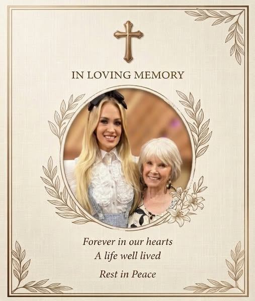 💔 Heartbreaking Loss: Family in Deep Mourning After Carrie Underwood’s Mother Passes Away