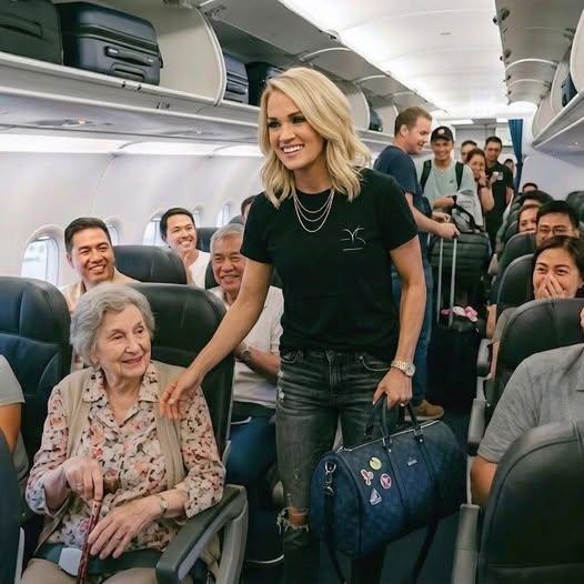 🚨 MID-AIR KINDNESS: Carrie Underwood Stuns Passengers with Quiet First-Class Sacrifice — What Happened Next Left the Entire Cabin Speechless