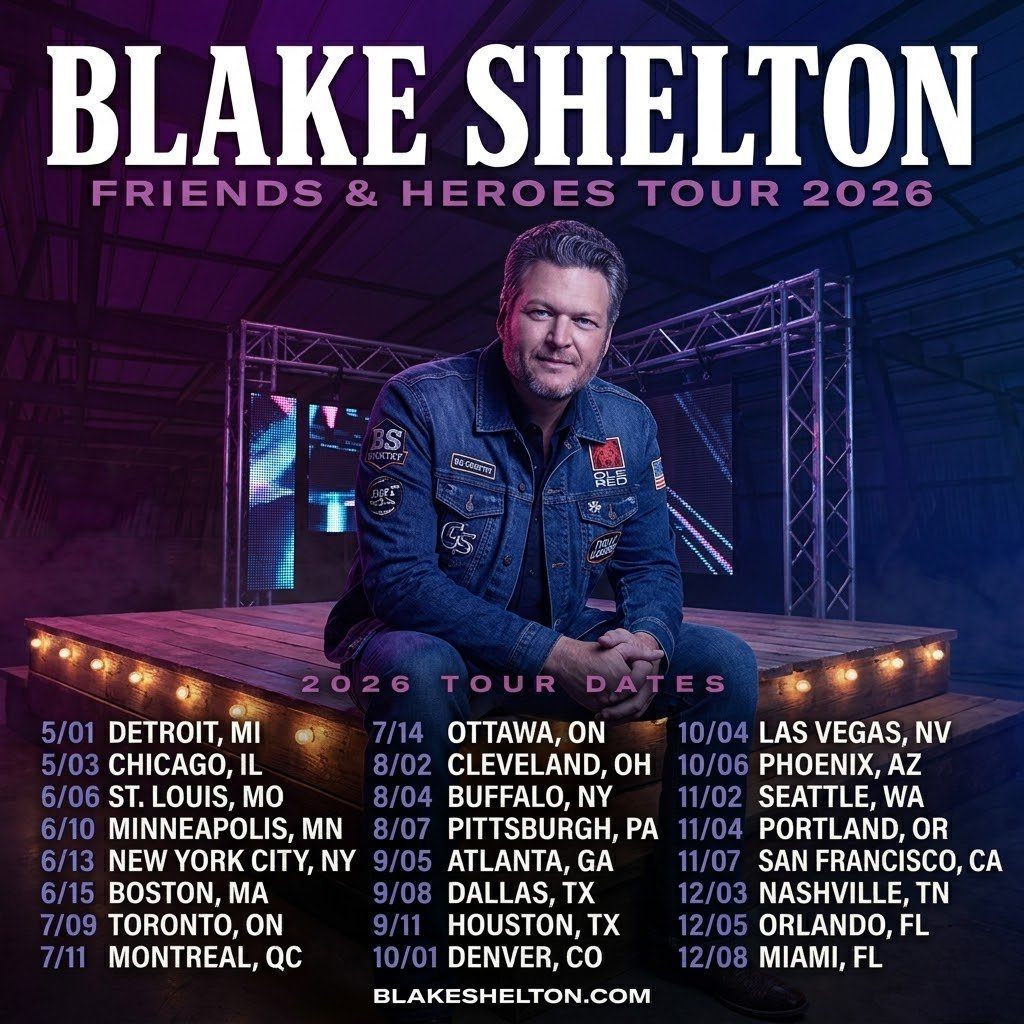 Blake Shelton Announces 2026 “American Badass” World Tour — A High-Energy Return Set to Shake the Global Stage