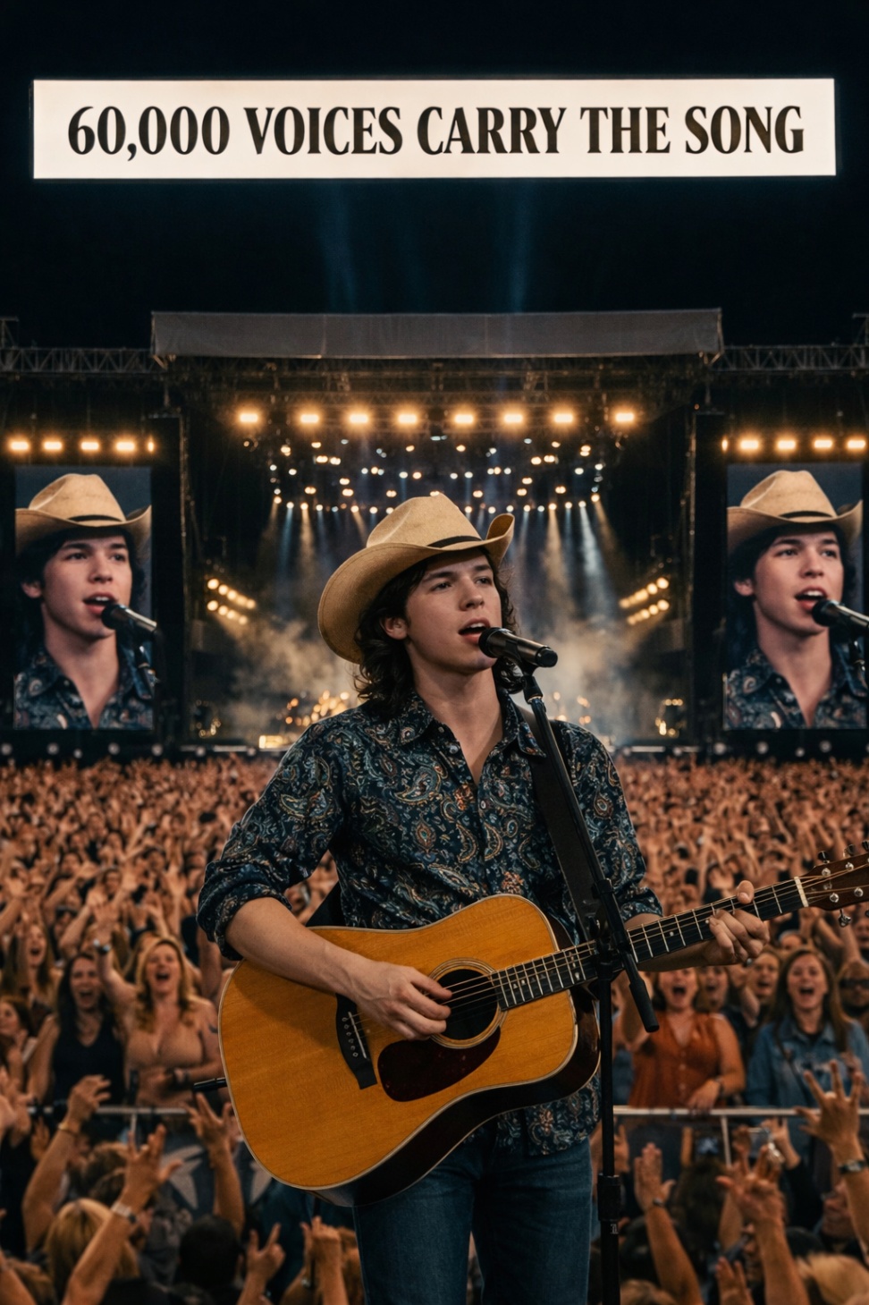 HE COULDN’T FINISH HIS SONG — SO 60,000 VOICES DID IT FOR HIM