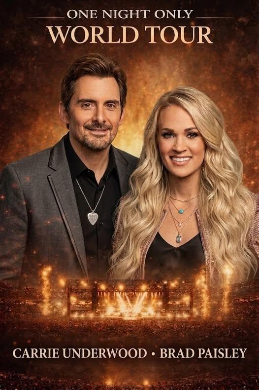 🎸 GOOD NEWS: “ONE LAST RIDE” World Tour Ignites Global Excitement as Carrie Underwood and Brad Paisley Join Forces for a Historic Stage Comeback