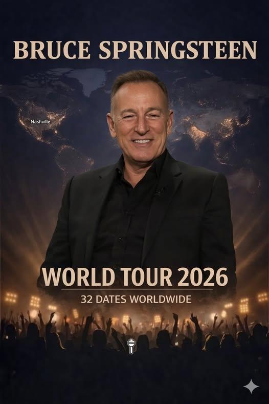 “GLOBAL SHOCKWAVE: Bruce Springsteen Ignites Frenzy With Rumored 2026 World Tour — 32 Dates, 3 Continents, and a Mystery Fans Can’t Ignore” 🎤✨