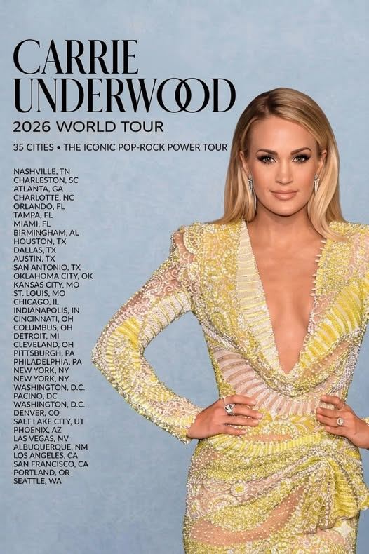 🚨 “She’s Back on the World Stage”: Carrie Underwood Unveils Explosive 2026 World Tour Plans