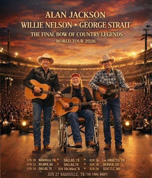 “Three Legends. One Final Ride: Willie Nelson, Alan Jackson & George Strait Unite for ‘The New Frontiers’”