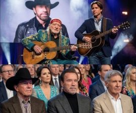 NO ONE EXPECTED THE NELSON FATHER AND SON TO STEP ON STAGE TOGETHER. The lights dimmed. The crowd fell silent. And then—two generations of music appeared to honor a true legend.