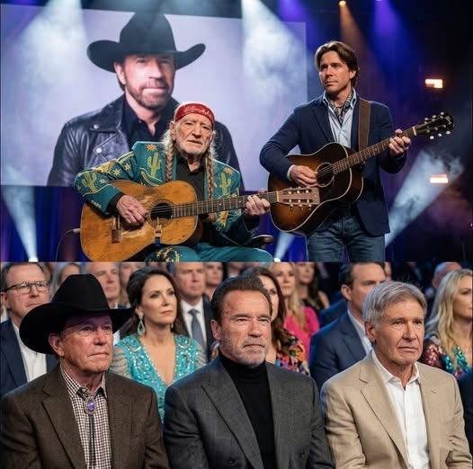 NO ONE EXPECTED THE NELSON FATHER AND SON TO STEP ON STAGE TOGETHER. The lights dimmed. The crowd fell silent. And then—two generations of music appeared to honor a true legend.