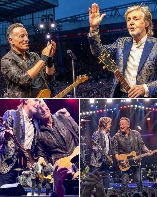“2 LEGENDS – 1 HISTORIC NIGHT”: Paul McCartney’s Surprise Appearance with Bruce Springsteen Sends Anfield Into Chaos