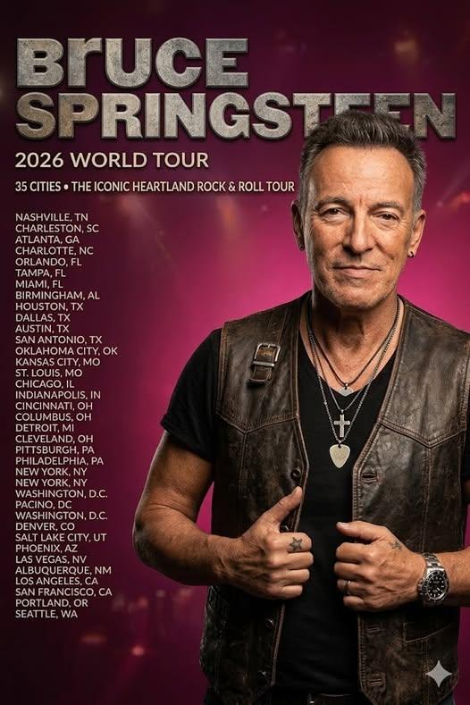 “🚨🎤 A Powerful Return: Bruce Springsteen Announces 2026 World Tour — Fans Celebrate Worldwide Comeback”