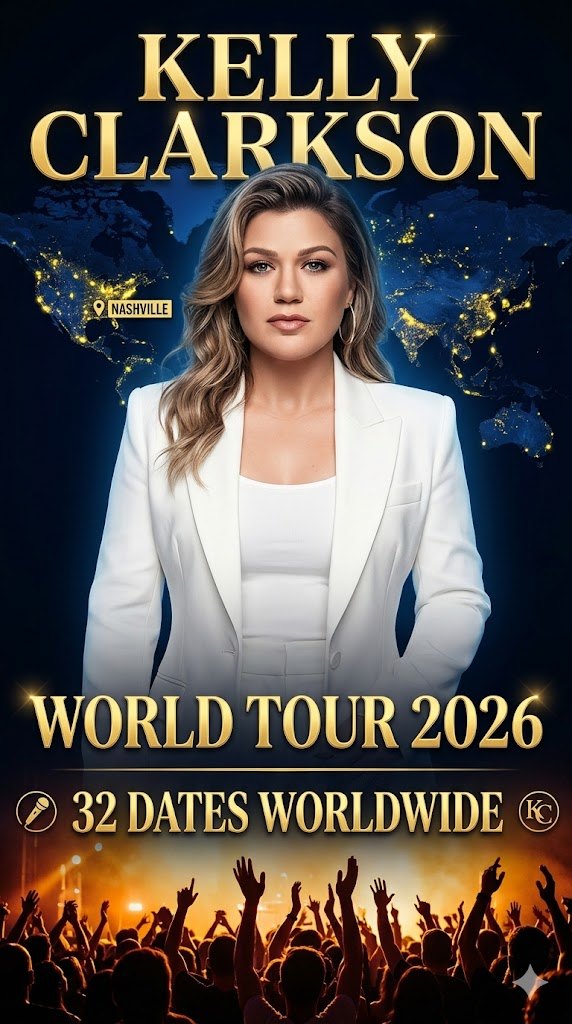 🚨 GLOBAL SHOCKWAVE: Kelly Clarkson Unleashes 2026 World Tour — 32 Dates, 3 Continents, and a Mystery Fans Can’t Stop Talking About 🎤✨