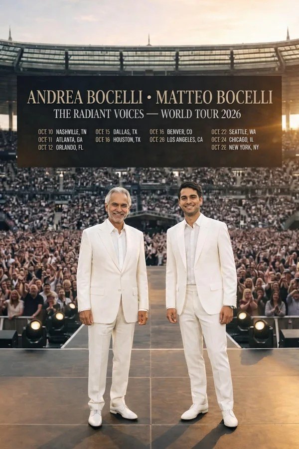 🚨 BREAKING NEWS: Andrea Bocelli & Matteo Bocelli Announce 2026 Tour — “The Radiant Voices”