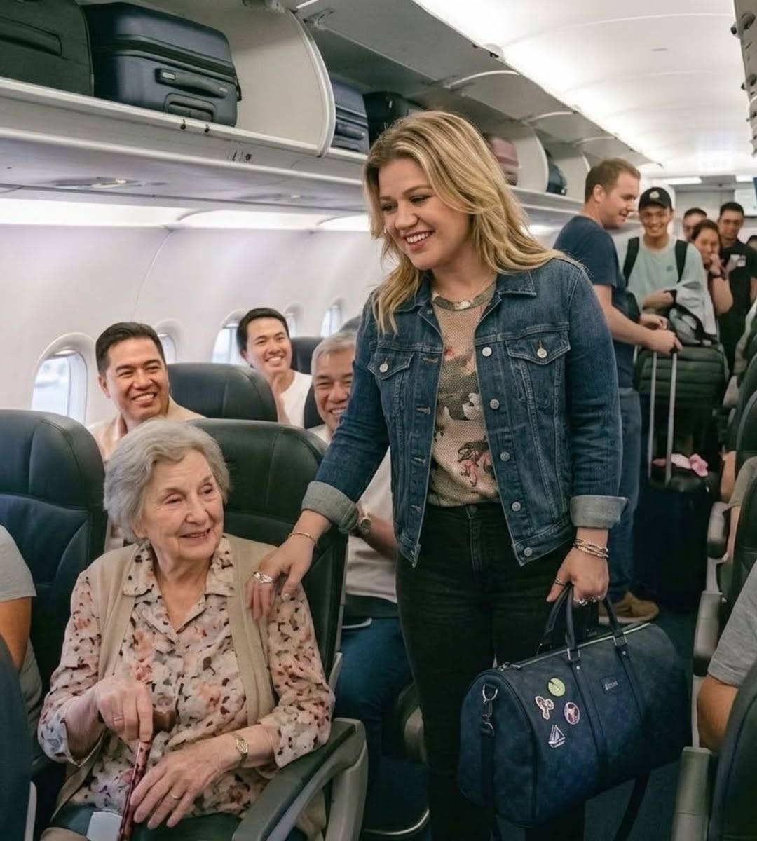 🚨 BREAKING: Kelly Clarkson’s Quiet Act of Kindness on a Commercial Flight Leaves Passengers Deeply Moved