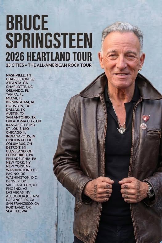 🎤 GLOBAL RETURN: Bruce Springsteen Announces 2026 World Tour — A Reunion Fans Have Been Waiting For
