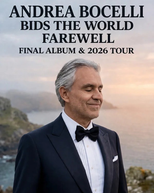 🎤 Andrea Bocelli Announces Final World Tour in 2026 — A Farewell That Will Echo Around the World