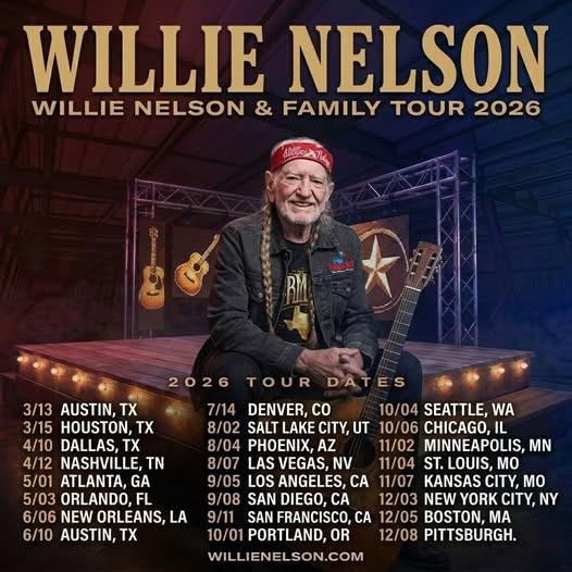 🚨 “He’s Not Done Yet…”: Willie Nelson Stuns Fans with 2026 Classic Country Tour Announcement