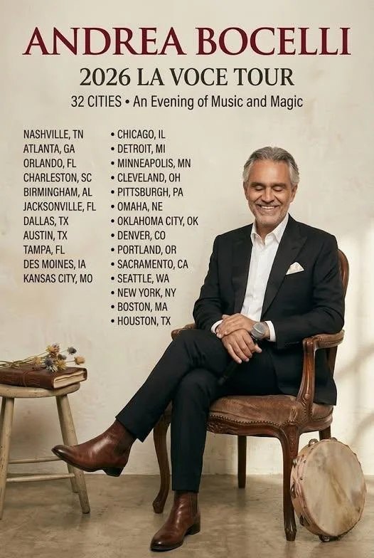 BREAKING NEWS: Andrea Bocelli Announces 2026 World Tour — A Global Return That Promises Music, Emotion, and Timeless Connection