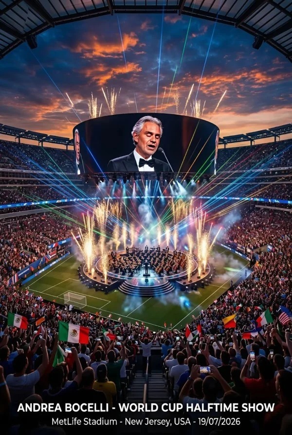 🌍🎶 A Global Stage Awaits: Andrea Bocelli Linked to Historic World Cup Final Performance
