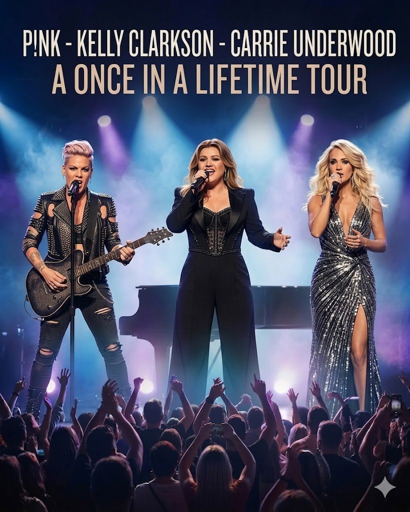 🎤✨ GOOD NEWS: “ONE LAST RIDE” World Tour Announced — P!nk, Kelly Clarkson, and Carrie Underwood Unite for a Once-in-a-Generation Music Event